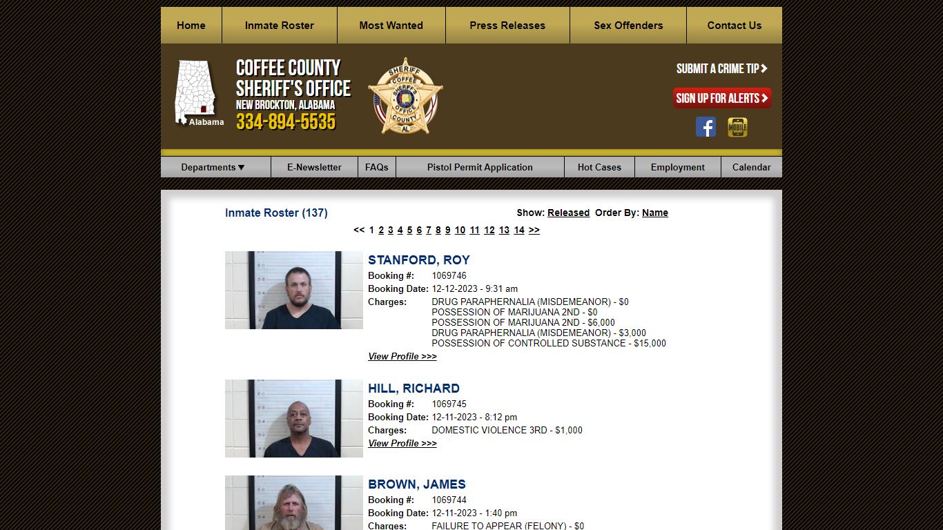 Inmate Roster - Current Inmates Booking Date Descending - Coffee County ...